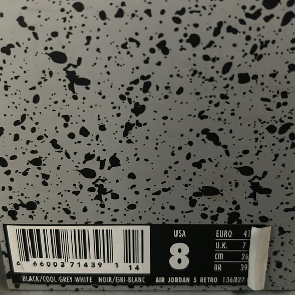 Oreo Air Jordan 5 Retro Men’s size 8 - Picture 5 of 6